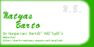 matyas barto business card